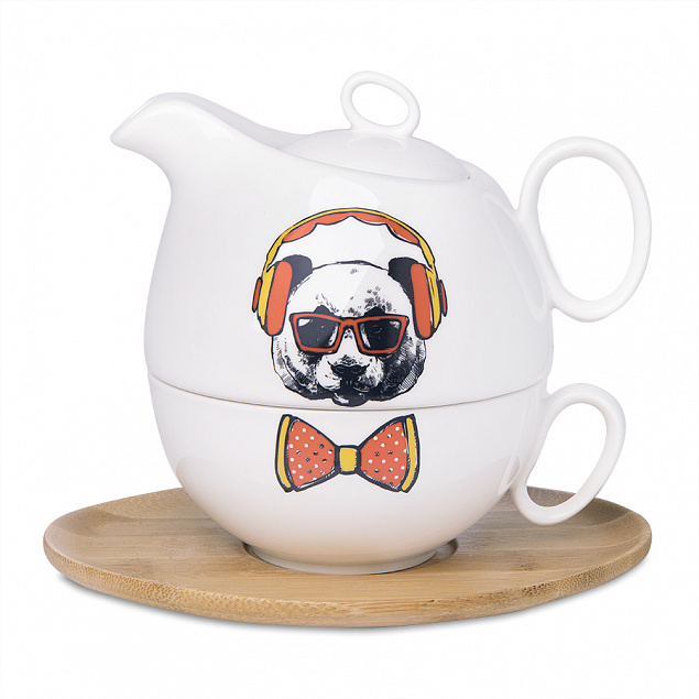 Набор  "Мила": чайник и чайная пара с логотипом в Белгороде заказать по выгодной цене в кибермаркете AvroraStore