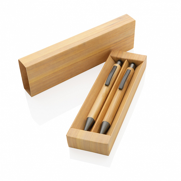 Набор Bamboo с ручкой и карандашом в коробке с логотипом в Белгороде заказать по выгодной цене в кибермаркете AvroraStore