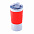 Термокружка вакуумная 'Funny" белая, красная, силикон с логотипом в Белгороде заказать по выгодной цене в кибермаркете AvroraStore