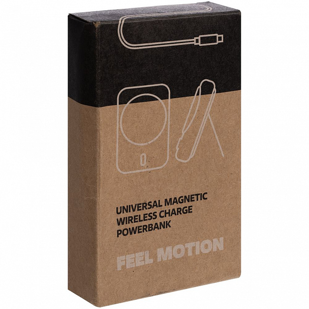 Универсальный магнитный аккумулятор Feel Motion, 5000 мАч, белый с логотипом в Белгороде заказать по выгодной цене в кибермаркете AvroraStore