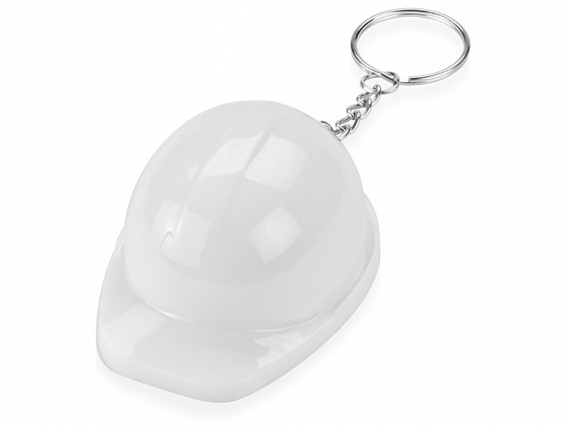 Брелок-открывалка Каска, белый с логотипом в Белгороде заказать по выгодной цене в кибермаркете AvroraStore