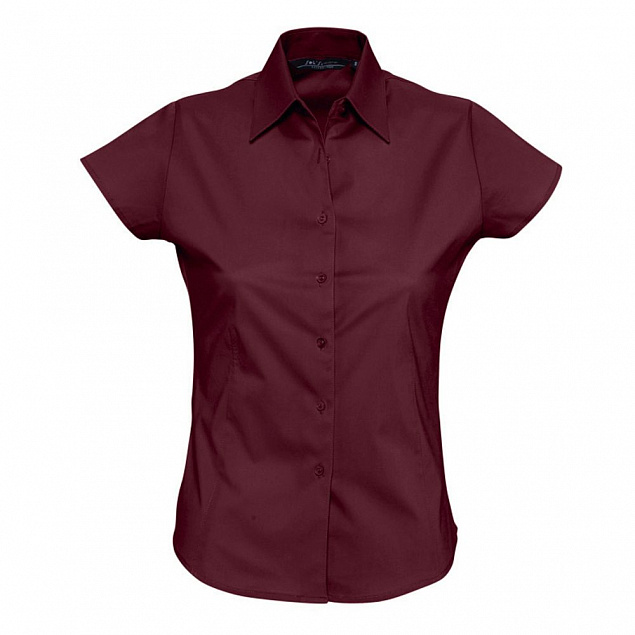 Рубашка женская с коротким рукавом Excess, бордовая с логотипом в Белгороде заказать по выгодной цене в кибермаркете AvroraStore