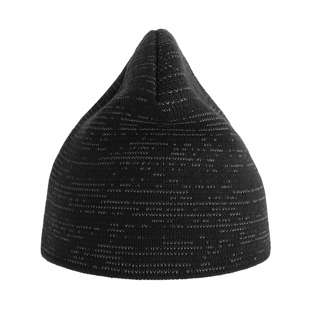 Шапка вязаная "SHINE" светоотражающая, черный, 50% переработанный полиэстер, 50% акрил  с логотипом в Белгороде заказать по выгодной цене в кибермаркете AvroraStore