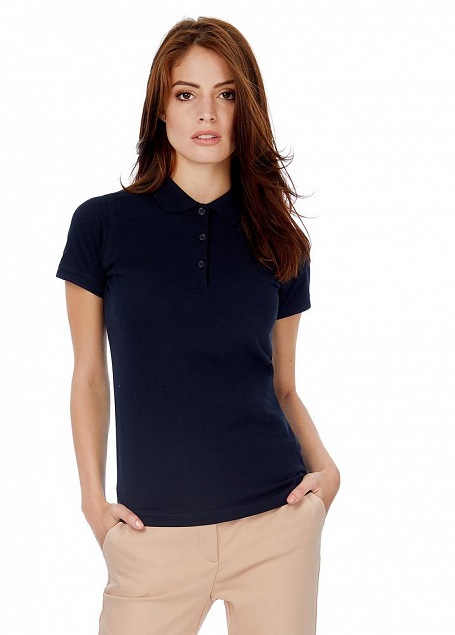 Рубашка поло женская Safran Timeless ярко-синяя с логотипом в Белгороде заказать по выгодной цене в кибермаркете AvroraStore