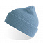 Шапка NELSON в рубчик с отворотом,100%  органический хлопок, голубой с логотипом в Белгороде заказать по выгодной цене в кибермаркете AvroraStore