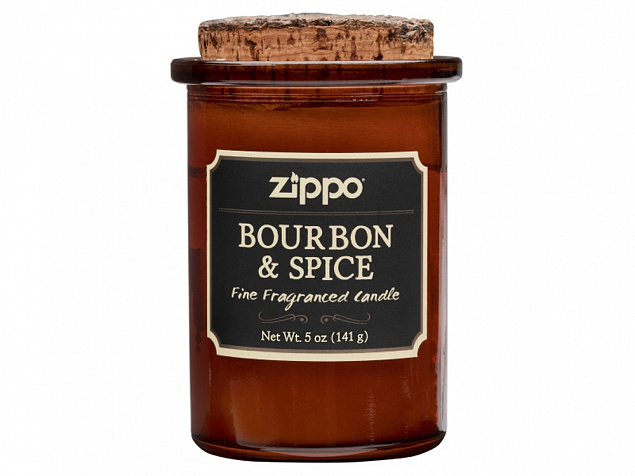 Ароматизированная свеча ZIPPO Bourbon & Spice, воск/хлопок/кора древесины/стекло, 70x100 мм с логотипом в Белгороде заказать по выгодной цене в кибермаркете AvroraStore