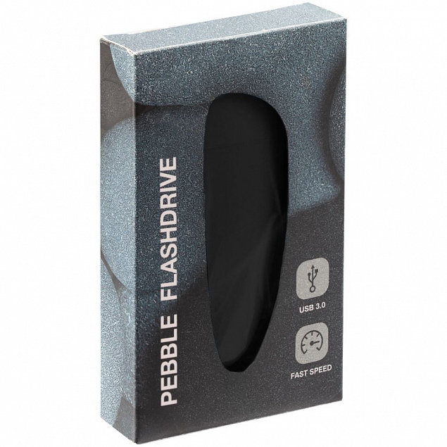 Флешка Pebble, черная, USB 3.0, 16 Гб с логотипом в Белгороде заказать по выгодной цене в кибермаркете AvroraStore