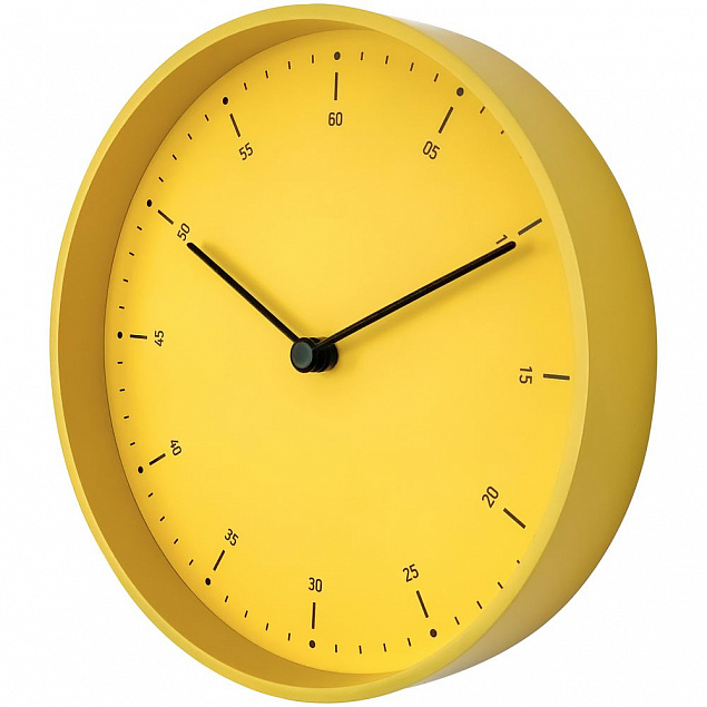 Часы настенные Cleo, желтые с логотипом в Белгороде заказать по выгодной цене в кибермаркете AvroraStore