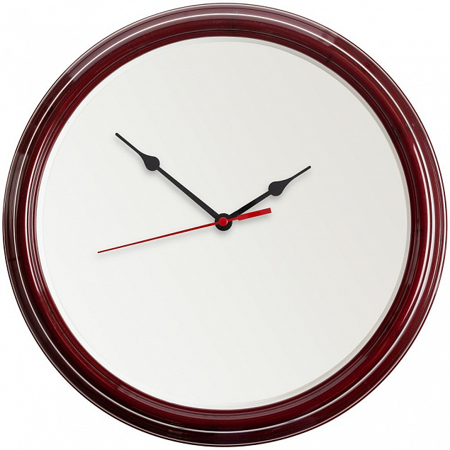 Часы настенные Flat Circle, бордовые с логотипом в Белгороде заказать по выгодной цене в кибермаркете AvroraStore