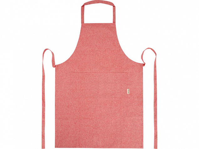 Pheebs 200 g/m² recycled cotton apron, красный яркий с логотипом в Белгороде заказать по выгодной цене в кибермаркете AvroraStore