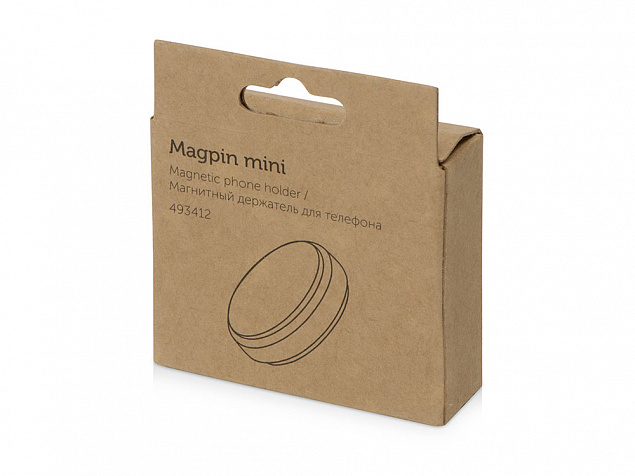 Магнитный держатель для телефона Magpin mini, черный/стальной с логотипом в Белгороде заказать по выгодной цене в кибермаркете AvroraStore