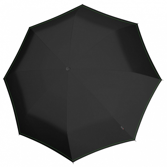 Складной зонт U.090, черный с неоново-зеленым с логотипом в Белгороде заказать по выгодной цене в кибермаркете AvroraStore