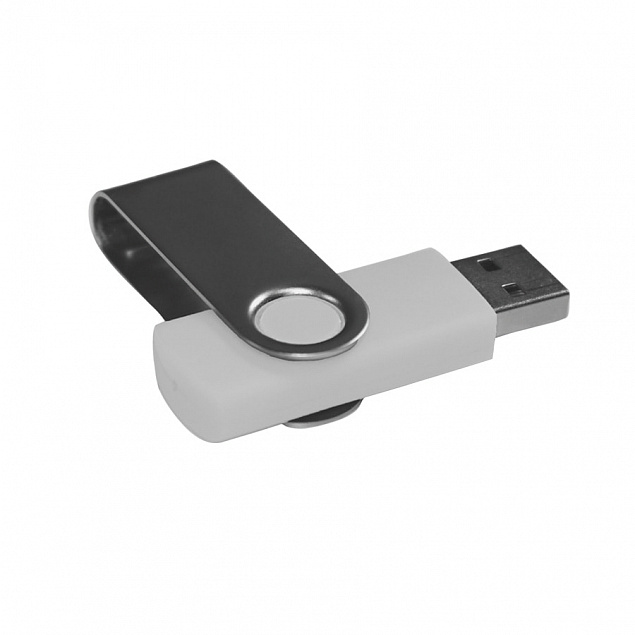 USB flash-карта "Dot" (8Гб), белый, 5,8х2х1,1см,пластик металл с логотипом в Белгороде заказать по выгодной цене в кибермаркете AvroraStore
