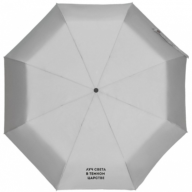 Зонт складной «Луч света» со светоотражающим куполом, серый с логотипом в Белгороде заказать по выгодной цене в кибермаркете AvroraStore