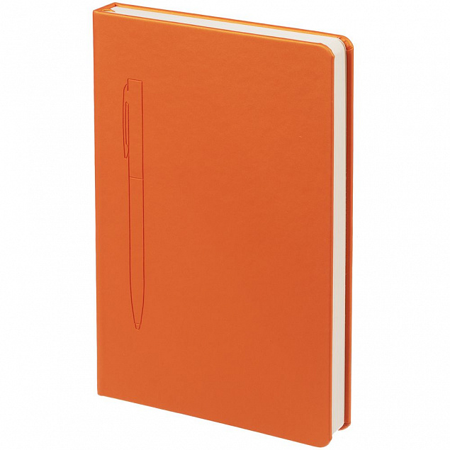 Ежедневник Magnet Shall с ручкой, оранжевый с логотипом в Белгороде заказать по выгодной цене в кибермаркете AvroraStore