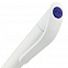 Ручка шариковая Grip, белая с синим с логотипом в Белгороде заказать по выгодной цене в кибермаркете AvroraStore
