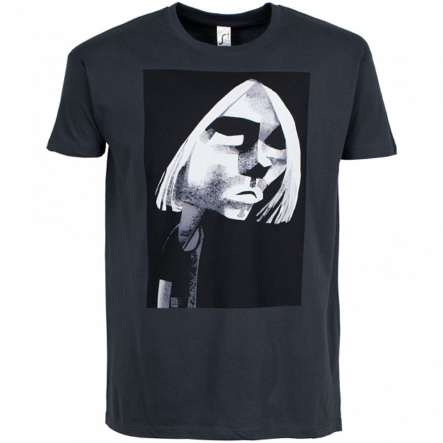 Футболка «Меламед. Kurt Cobain», темно-серая с логотипом в Белгороде заказать по выгодной цене в кибермаркете AvroraStore