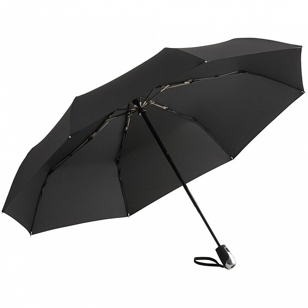 Зонт складной Steel, черный с логотипом в Белгороде заказать по выгодной цене в кибермаркете AvroraStore