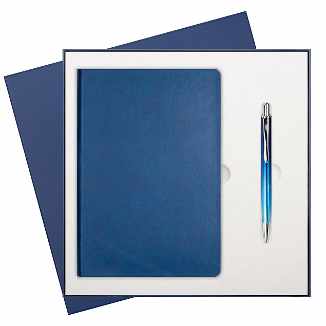 Подарочный набор Portobello/Latte NEW синий (Ежедневник недат А5, Ручка) с логотипом в Белгороде заказать по выгодной цене в кибермаркете AvroraStore