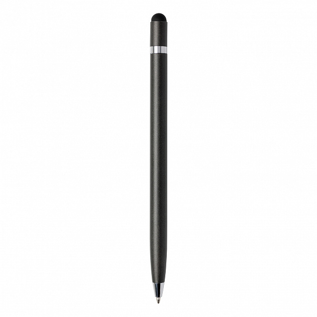 Металлическая ручка Simplistic, темно-серый с логотипом в Белгороде заказать по выгодной цене в кибермаркете AvroraStore