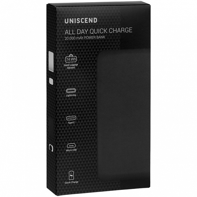 Аккумулятор Uniscend All Day Compact PD 20000 мAч, белый с логотипом в Белгороде заказать по выгодной цене в кибермаркете AvroraStore