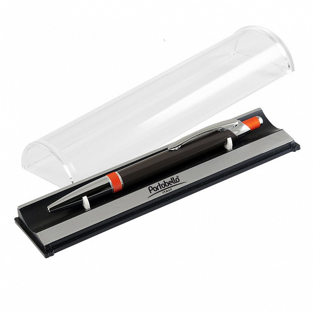 Шариковая ручка Bali, коричневая/оранжевая, в упаковке с логотипом с логотипом в Белгороде заказать по выгодной цене в кибермаркете AvroraStore
