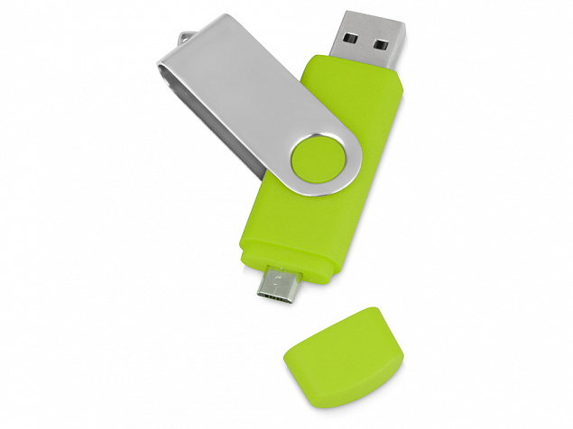 USB/micro USB-флешка на 16 Гб «Квебек OTG» с логотипом в Белгороде заказать по выгодной цене в кибермаркете AvroraStore