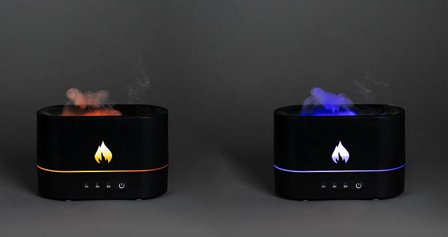 Увлажнитель-ароматизатор с имитацией пламени Fuego, черный с логотипом в Белгороде заказать по выгодной цене в кибермаркете AvroraStore