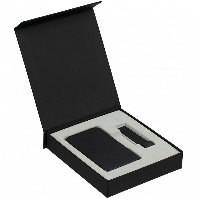 Коробка Latern для аккумулятора 5000 мАч и флешки, черная с логотипом в Белгороде заказать по выгодной цене в кибермаркете AvroraStore