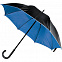 Зонт-трость Downtown, черный с синим с логотипом в Белгороде заказать по выгодной цене в кибермаркете AvroraStore