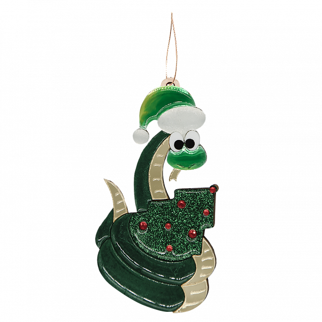 Ёлочная Игрушка Змея (зеленый) с логотипом в Белгороде заказать по выгодной цене в кибермаркете AvroraStore