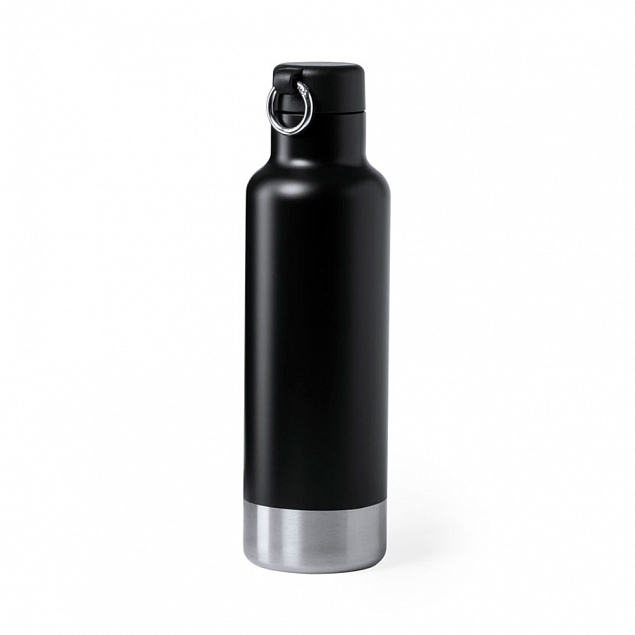 Бутылка для воды PERNAL, чёрный, 750 мл,  нержавеющая сталь с логотипом в Белгороде заказать по выгодной цене в кибермаркете AvroraStore