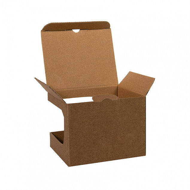 Коробка для кружек 23504, 26701, размер 12,3х10,0х9,2 см, микрогофрокартон, коричневый с логотипом в Белгороде заказать по выгодной цене в кибермаркете AvroraStore