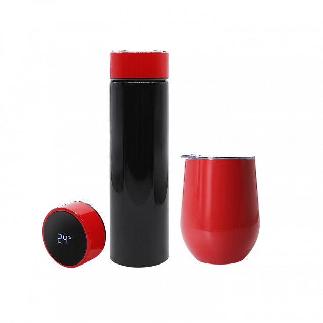 Набор Hot Box Duo CB grey (черный с красным) с логотипом в Белгороде заказать по выгодной цене в кибермаркете AvroraStore