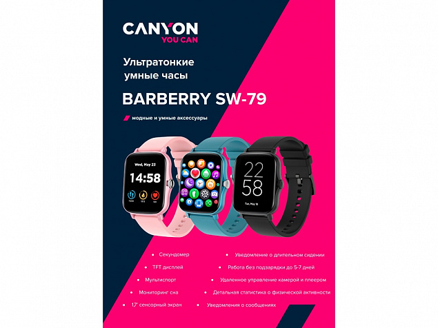 Умные часы «Barberry SW-79», IP67 с логотипом в Белгороде заказать по выгодной цене в кибермаркете AvroraStore