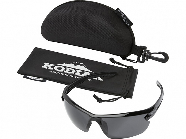 Поляризованные спортивные солнцезащитные очки Mönch в оправе из переработанного PET-пластика, черный с логотипом в Белгороде заказать по выгодной цене в кибермаркете AvroraStore