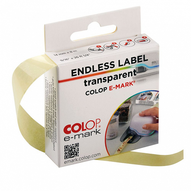 Клейкая лента для принтера Colop e-mark, прозрачная с логотипом в Белгороде заказать по выгодной цене в кибермаркете AvroraStore