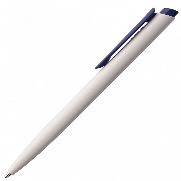 Ручка шариковая Senator Dart Polished, бело-синяя с логотипом в Белгороде заказать по выгодной цене в кибермаркете AvroraStore