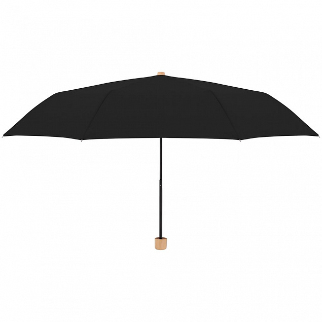 Зонт складной Nature Mini, черный с логотипом в Белгороде заказать по выгодной цене в кибермаркете AvroraStore
