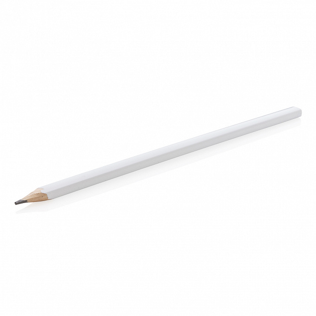 Деревянный карандаш, 25 см, белый с логотипом в Белгороде заказать по выгодной цене в кибермаркете AvroraStore