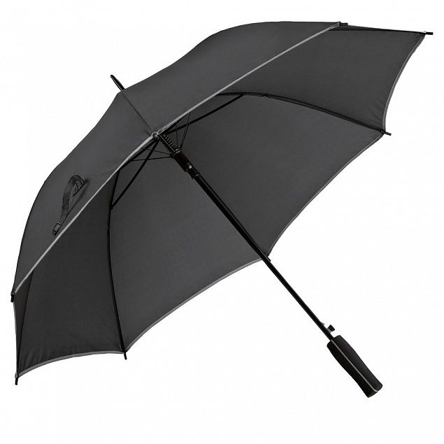 Зонт-трость Jenna, черный с серым с логотипом в Белгороде заказать по выгодной цене в кибермаркете AvroraStore