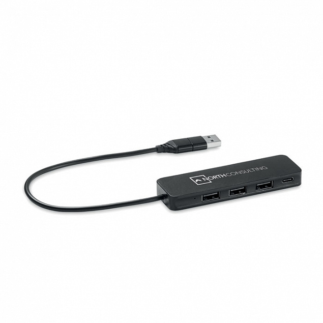 USB-C 4-портовый USB-концентрат с логотипом в Белгороде заказать по выгодной цене в кибермаркете AvroraStore