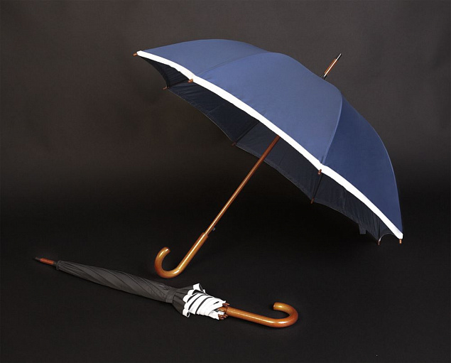 Зонт-трость светоотражающий Reflect, синий с логотипом в Белгороде заказать по выгодной цене в кибермаркете AvroraStore