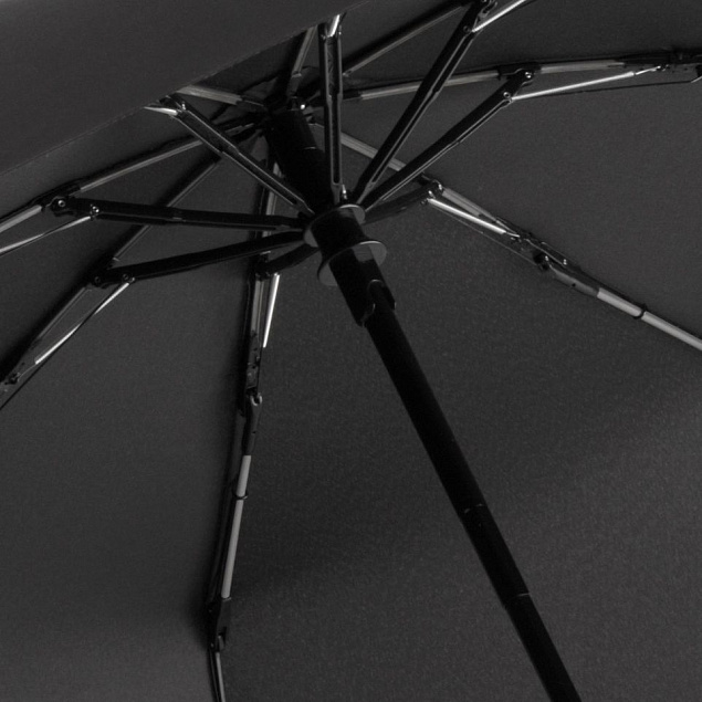 Зонт складной AOC Mini с цветными спицами, серый с логотипом в Белгороде заказать по выгодной цене в кибермаркете AvroraStore