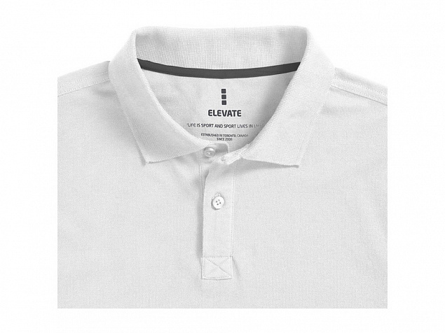 Рубашка поло Oakville мужская с длинным рукавом, белый с логотипом в Белгороде заказать по выгодной цене в кибермаркете AvroraStore
