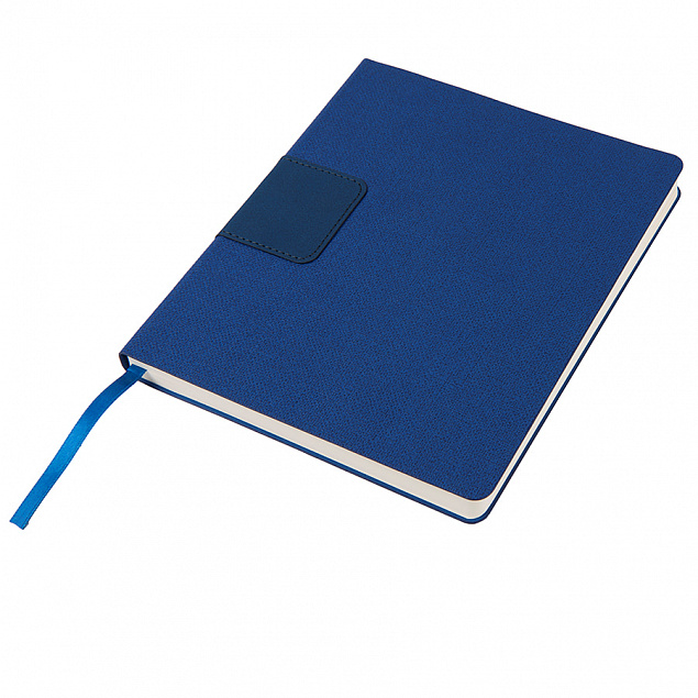 Бизнес-блокнот "Tweedi", 150х180 мм, синий, кремовая бумага, гибкая обложка, в линейку с логотипом в Белгороде заказать по выгодной цене в кибермаркете AvroraStore
