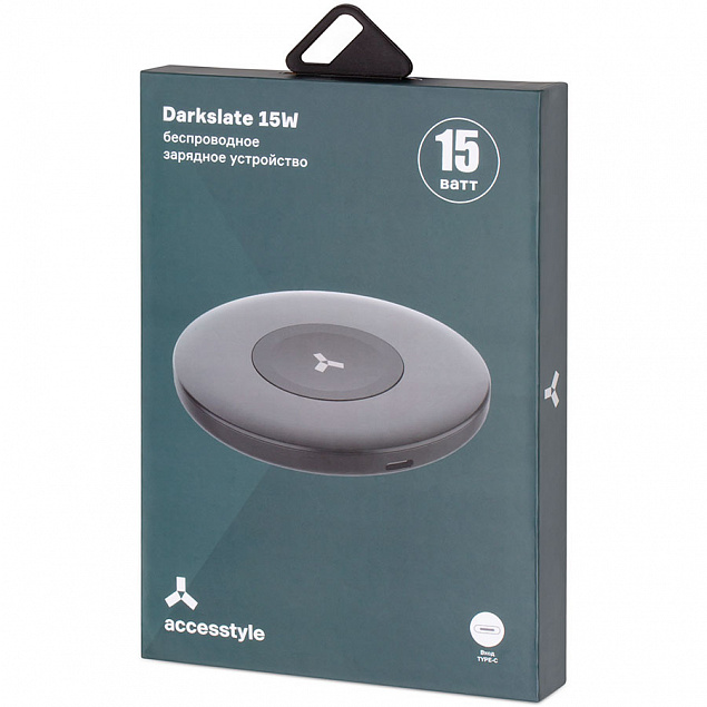 Беспроводное зарядное устройство Accesstyle Darkslate 15W,  черный с логотипом в Белгороде заказать по выгодной цене в кибермаркете AvroraStore