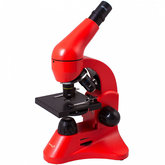Монокулярный микроскоп Rainbow 50L с набором для опытов, красный с логотипом в Белгороде заказать по выгодной цене в кибермаркете AvroraStore