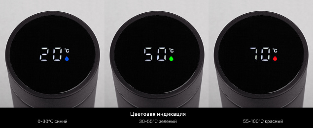 Термос "Бостон" 500 мл с индикацией температуры, пудра с логотипом в Белгороде заказать по выгодной цене в кибермаркете AvroraStore