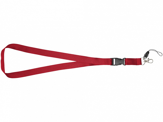 Шнурок «Sagan» с отстегивающейся пряжкой и держателем для телефона с логотипом в Белгороде заказать по выгодной цене в кибермаркете AvroraStore